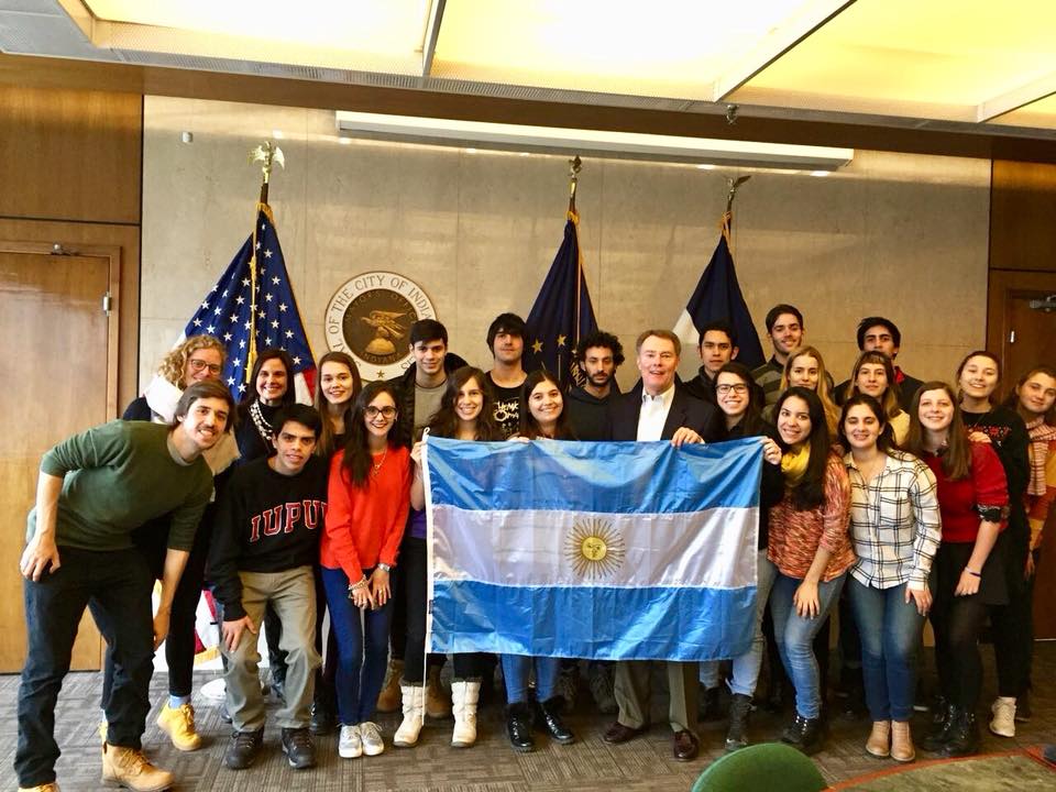 Friends of Fulbright students meet with Mayor Joe Hogsett in Indianapolis